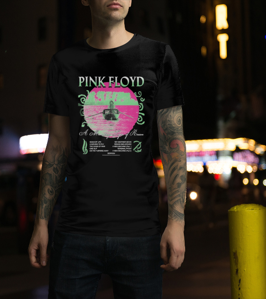 Pink Floyd A Momentary Lapse Of Reason Neon Rowing Scene T-Shirt