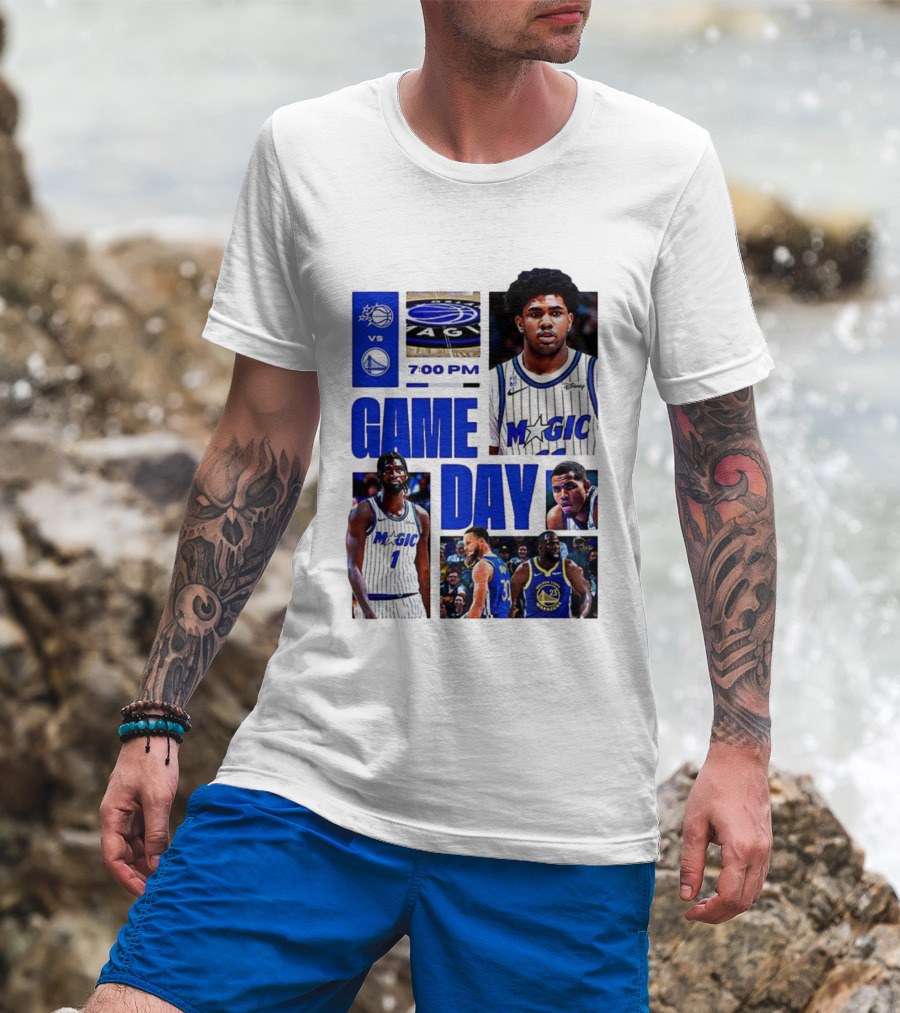 Orlando Magic Vs Golden State Warriors NBA Game Day 2025 7:00 PM T-Shirt