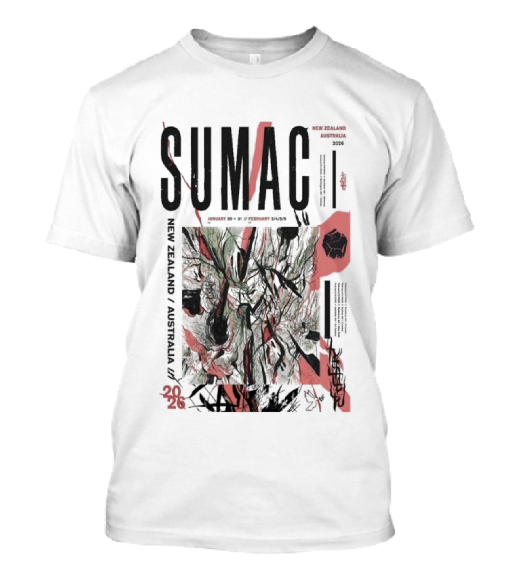 SUMAC New Zealand Australia Tour 2026 Band Concert Tour Dates T-Shirt