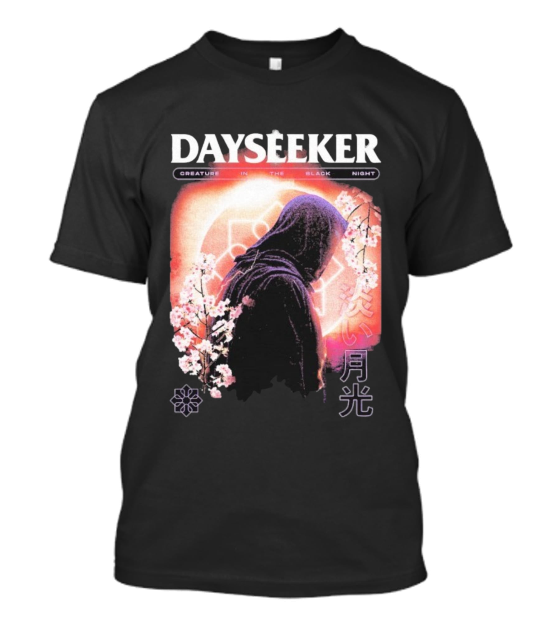 Dayseeker Creature Black Night Cherry Blossom Aesthetic T-Shirt