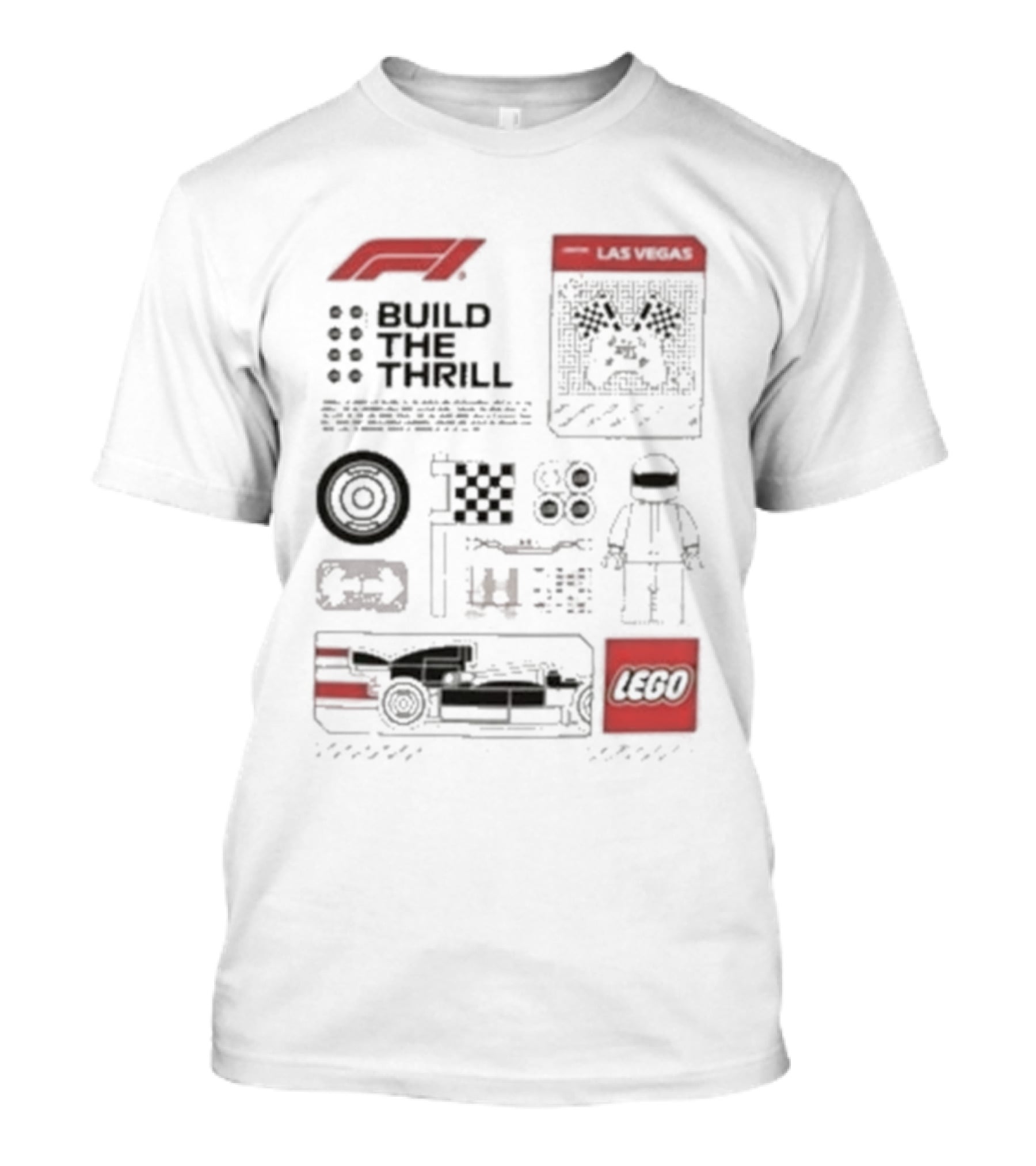 Build The Thrill Las Vegas Lego Formula 1 Grand Prix T-Shirt