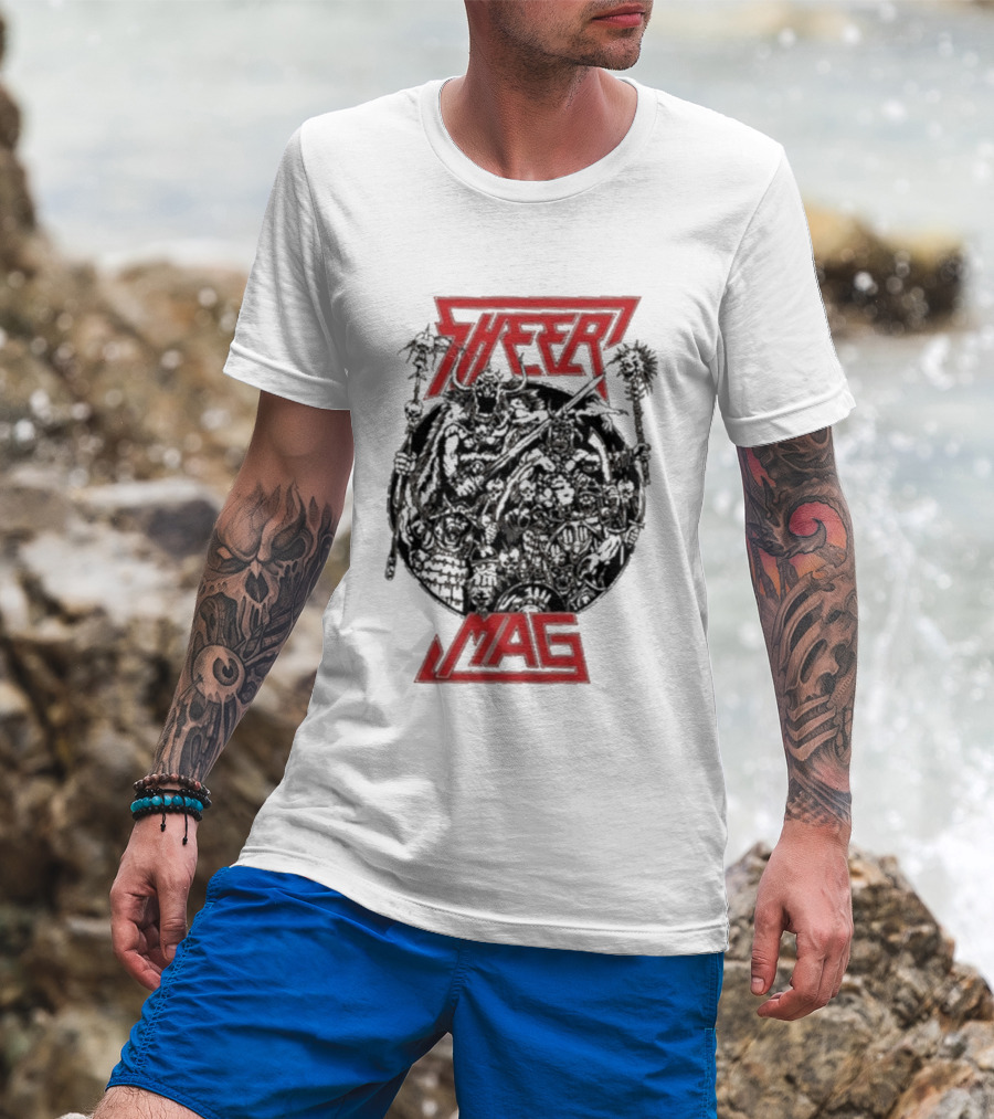 Sheer Mag Mag Album Band Name Red Text Graphic T-Shirt