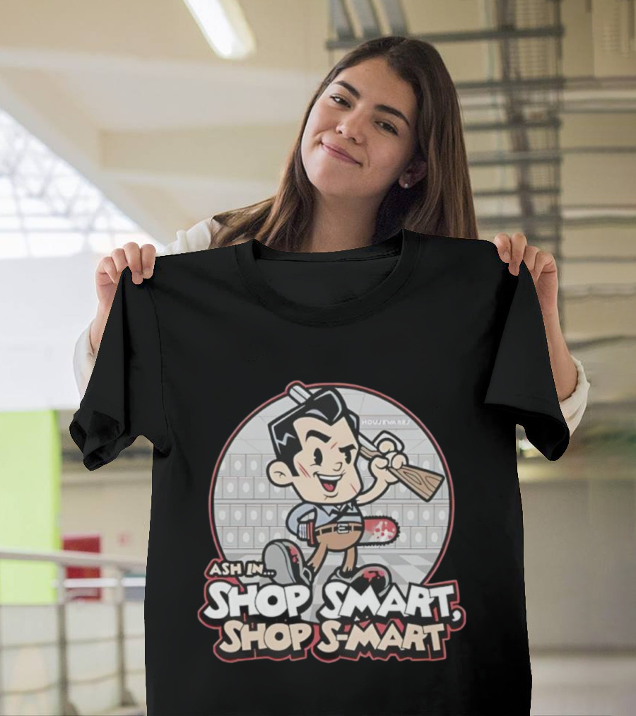 Ash Williams In Shop Smart Shop S-Mart Retro Style T-Shirt