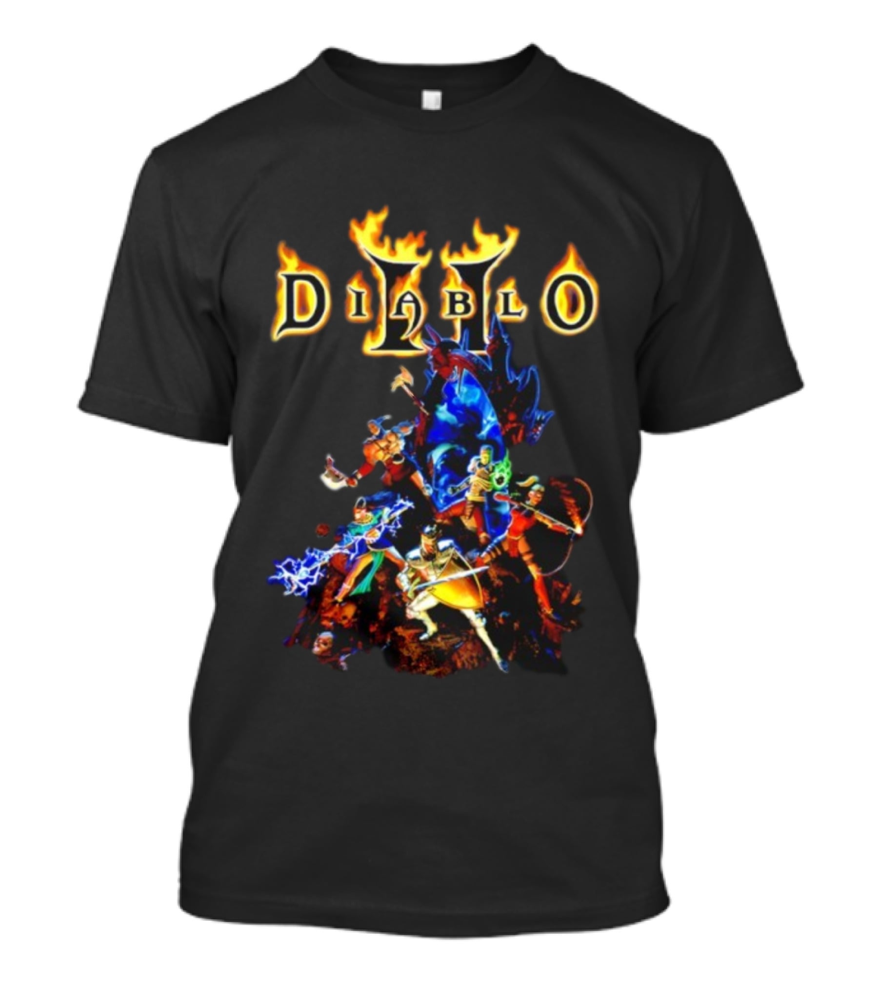 Diablo II Infernal Gate Classic Game Characters And Iconic Logo T-Shirt