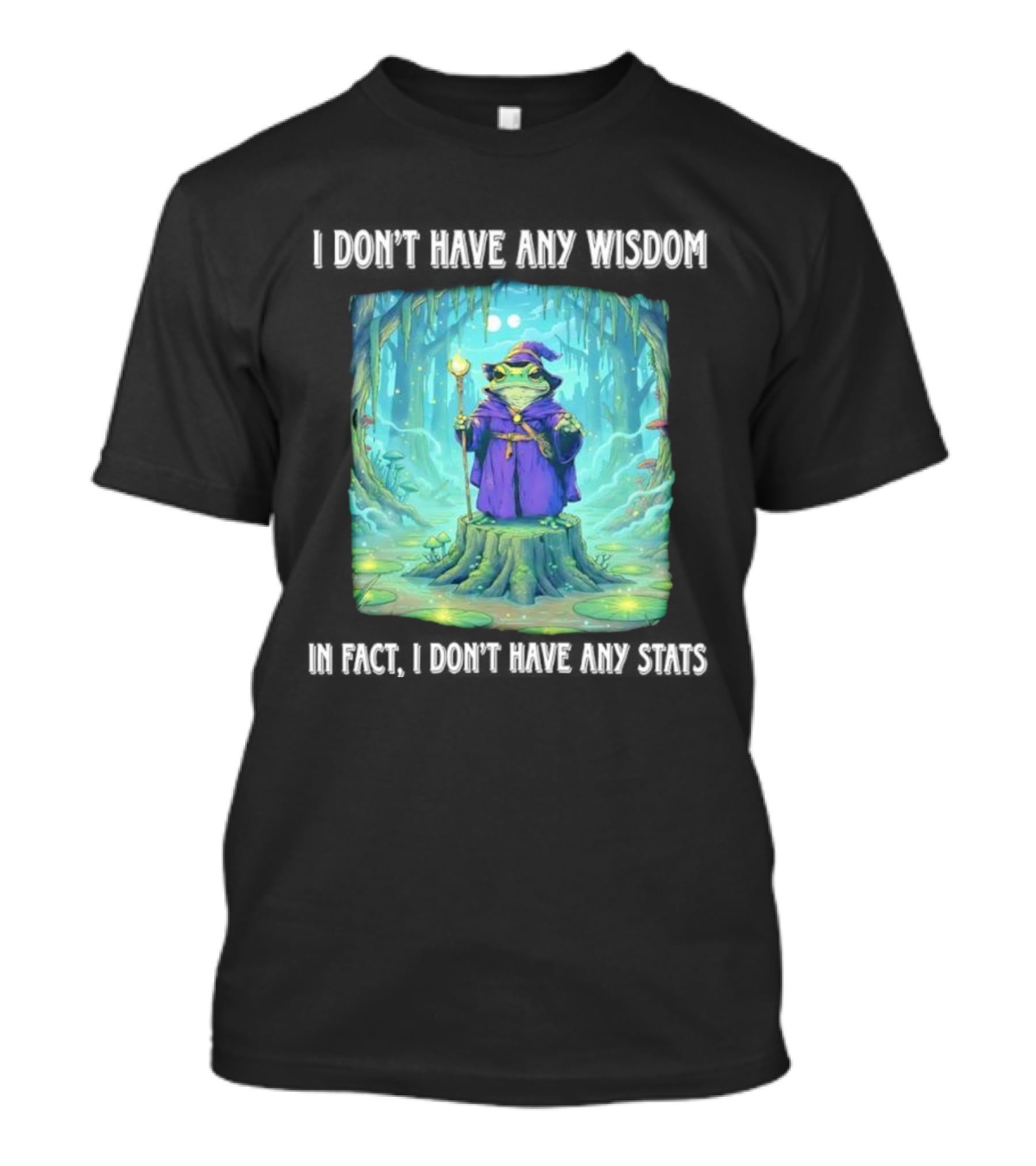I Don’t Have Any Wisdom Frog Wizard In Enchanted Forest T-Shirt