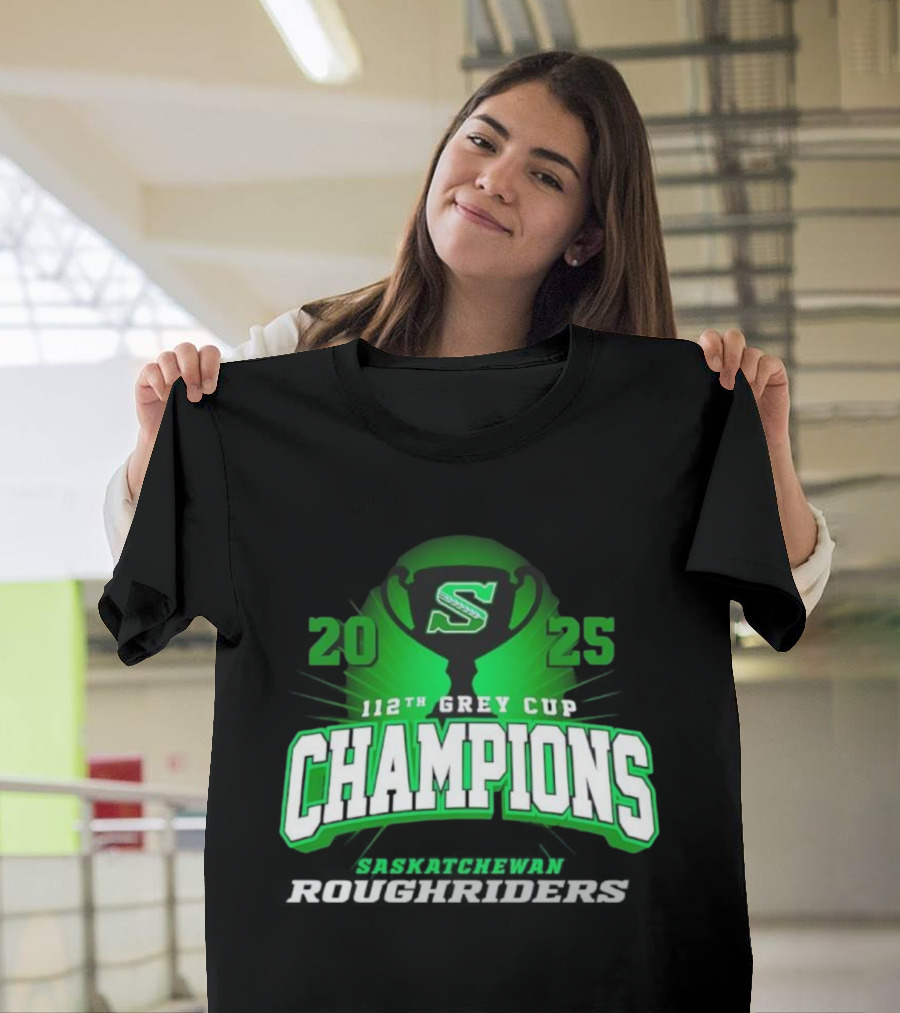Saskatchewan Roughriders 2025 112th Grey Cup Champions Logo T-Shirt