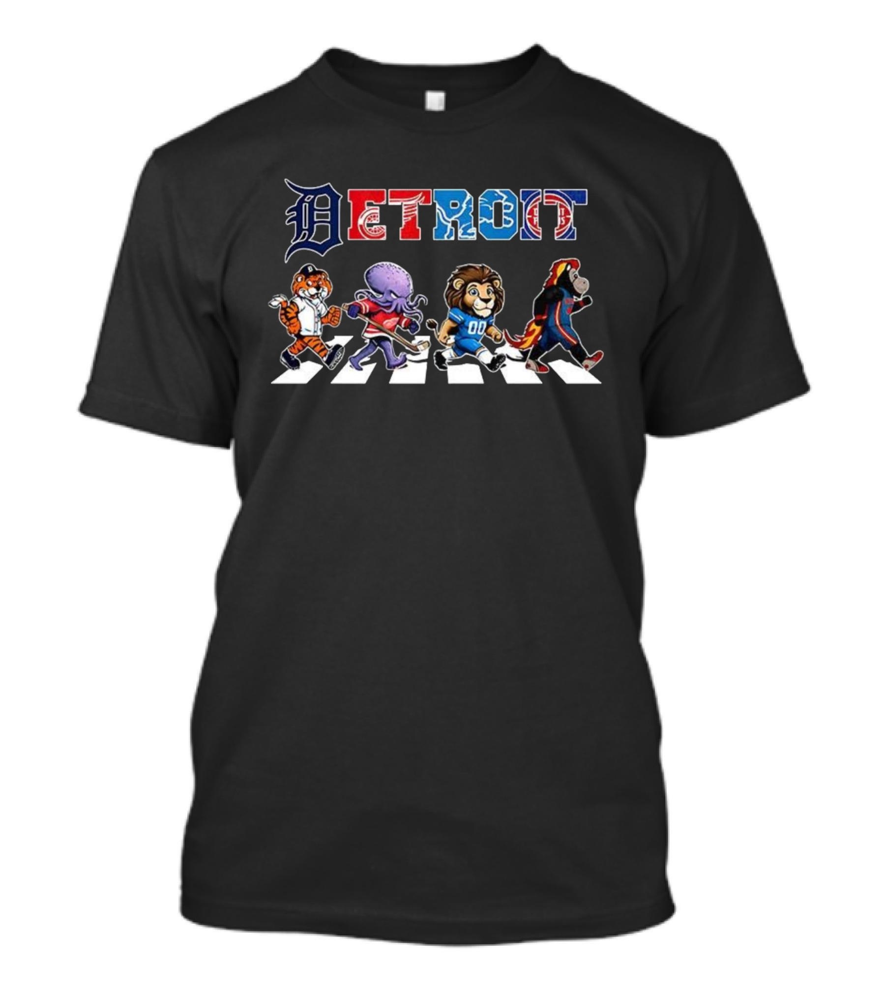 Detroit Team Mascots Crosswalk Classic T-Shirt