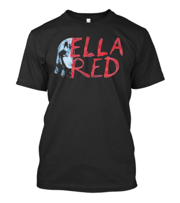 Ella Red Face Stylish Graphic Text Design T-Shirt