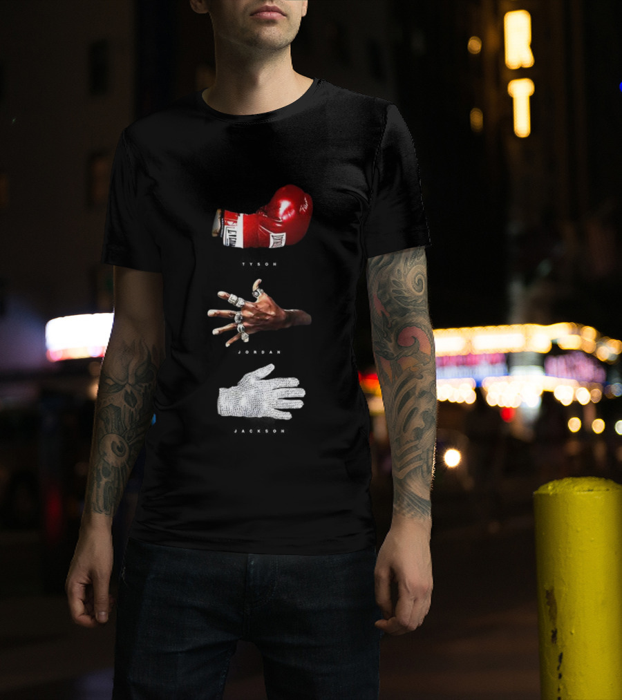 Michael Tribute Boxing Glove Championship Rings Sequin Glove T-Shirt