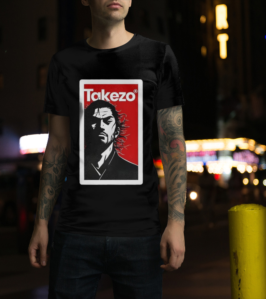 Takezo Shadow Of The Lone Warrior Manga Samurai Art Style T-Shirt