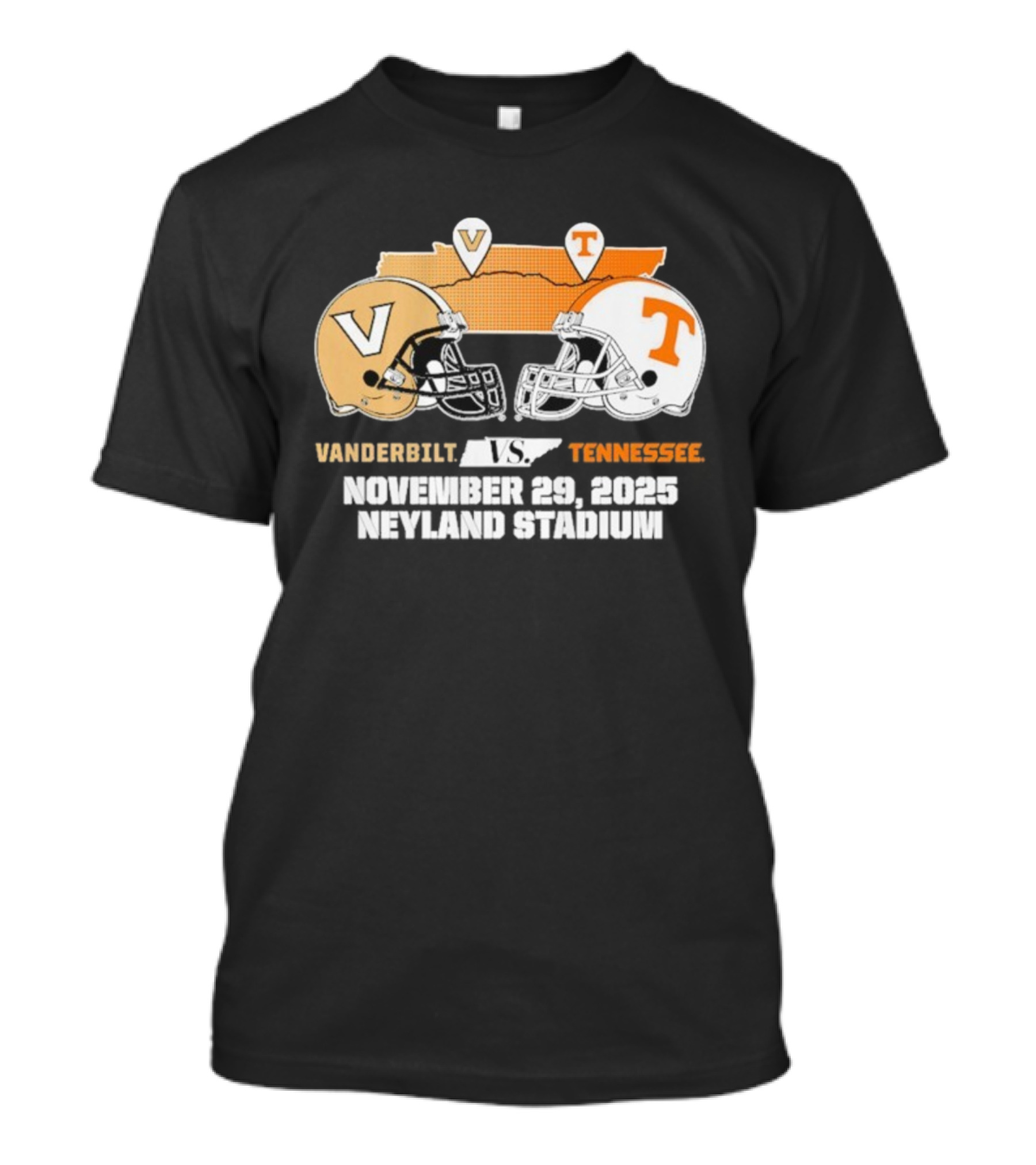 Vanderbilt Vs Tennessee November 29 2025 Neyland Stadium Football Rivals Clash T-Shirt