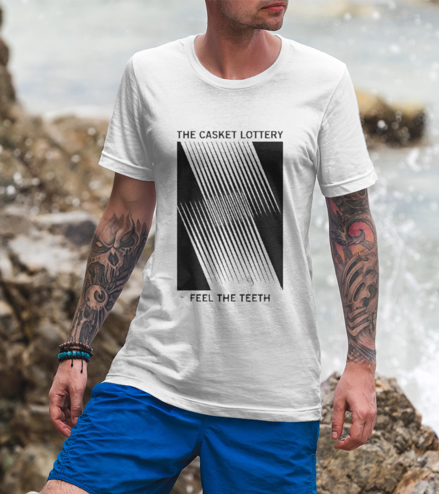 The Casket Lottery Feel The Teeth Tour Striped Graphic Tee T-Shirt