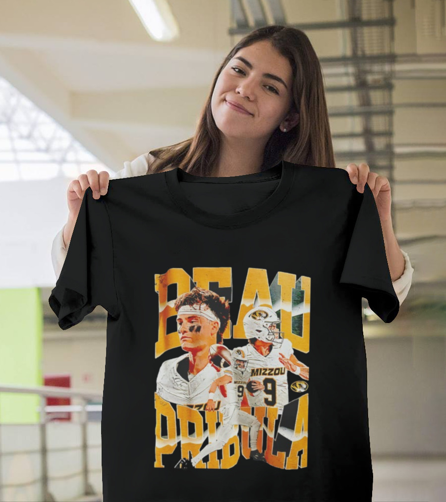 Beau Pribula Mizzou Missouri Tigers Number 9 Football T-Shirt