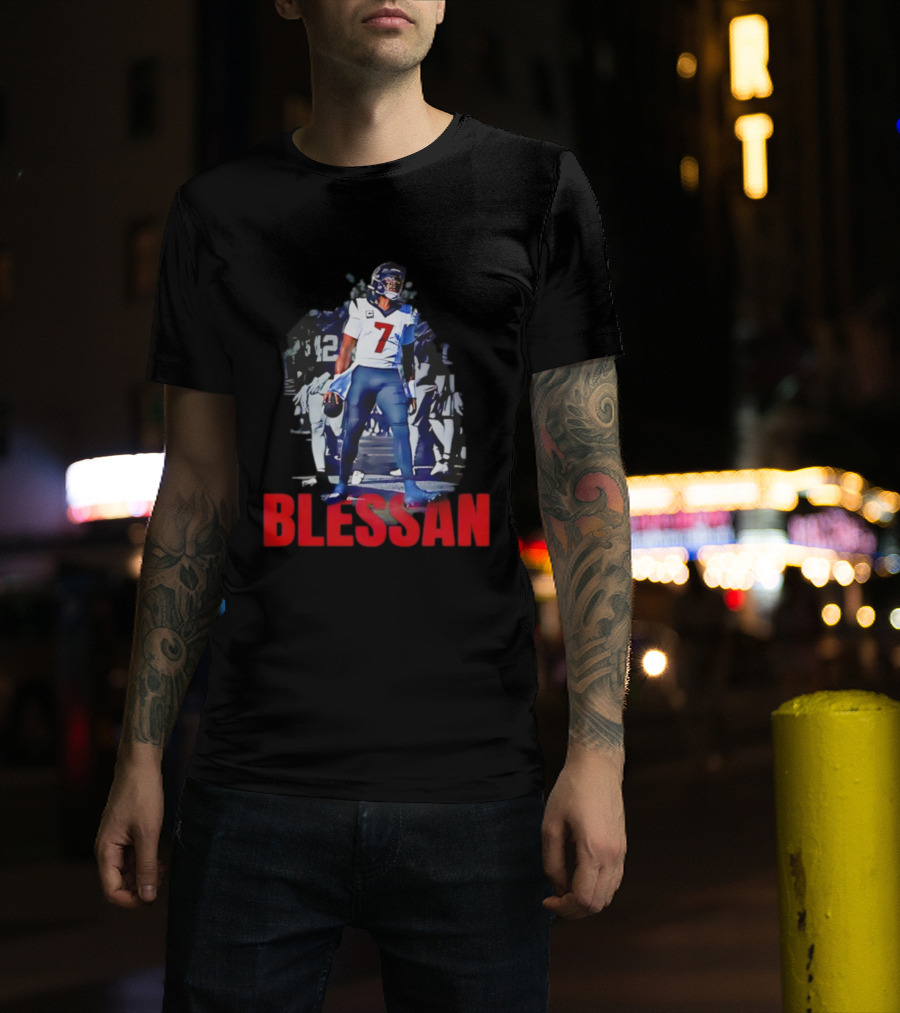 Cj Stroud Blessan Number 7 Houston Texans Football T-Shirt