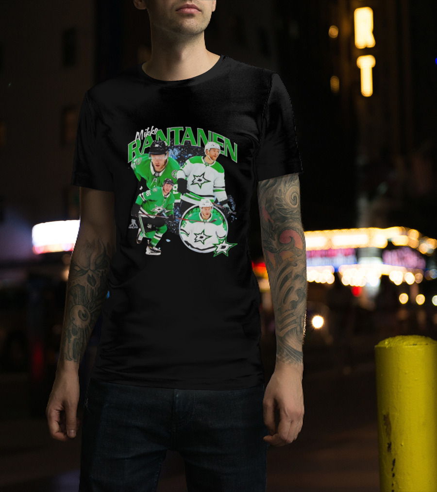 Mikko Rantanen Dallas Stars Number 96 Hockey Player Green And White Jersey T-Shirt
