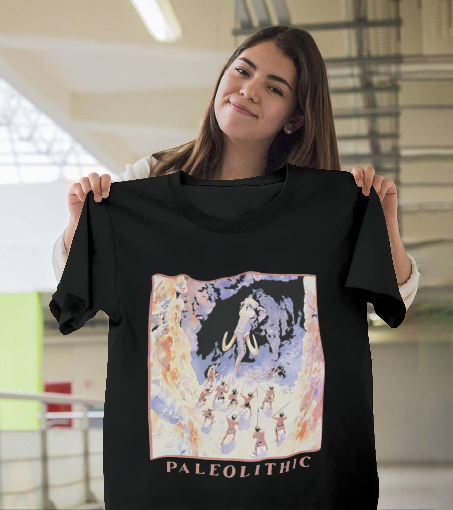 Paleolithic Mammoth Hunters Cave Painting T-Shirt