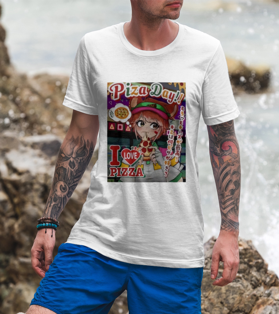 Pizza Day I Love Pizza Bitcoin Pizza Day Anime Laszlo Hanyecz T-Shirt