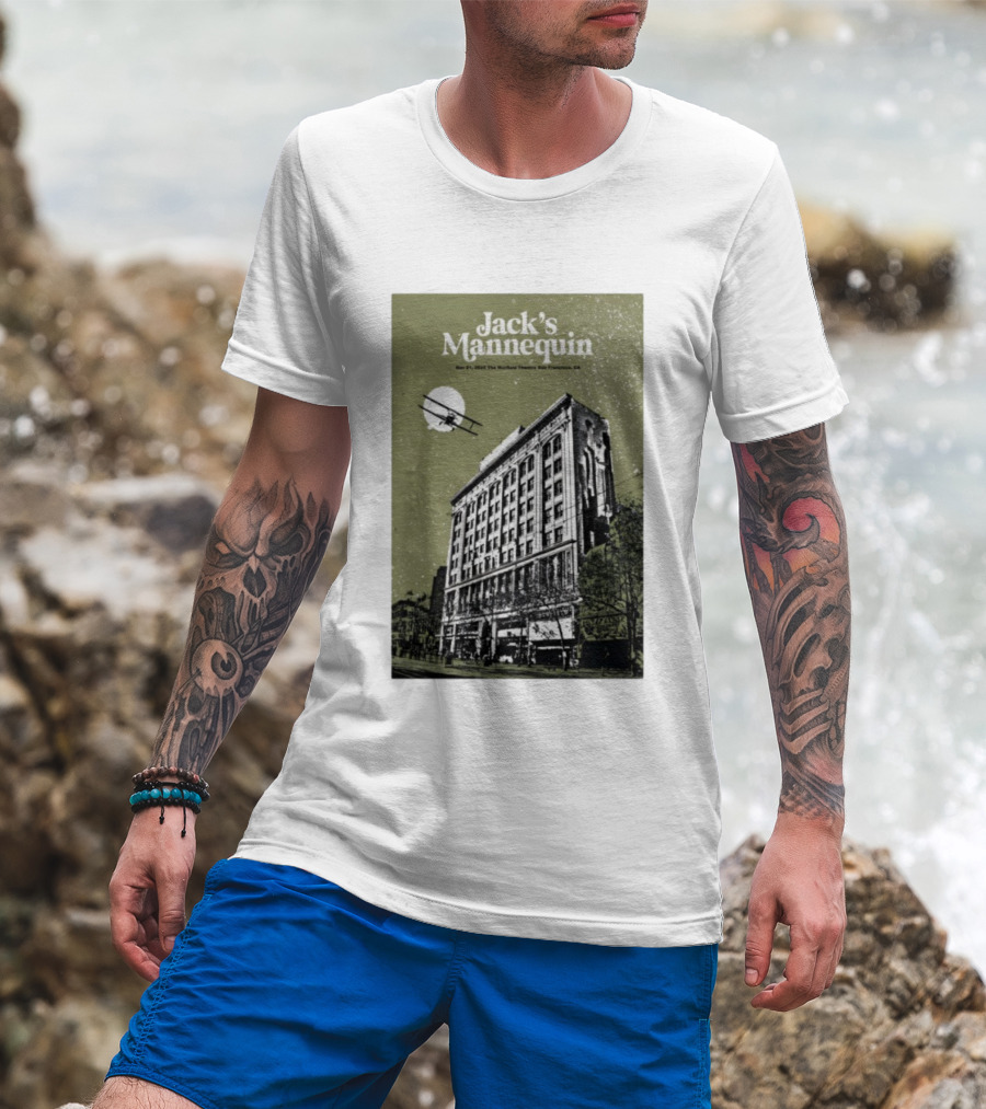 Jack’s Mannequin Nov 21 2025 The Warfield Theatre San Francisco CA Airplane Building T-Shirt