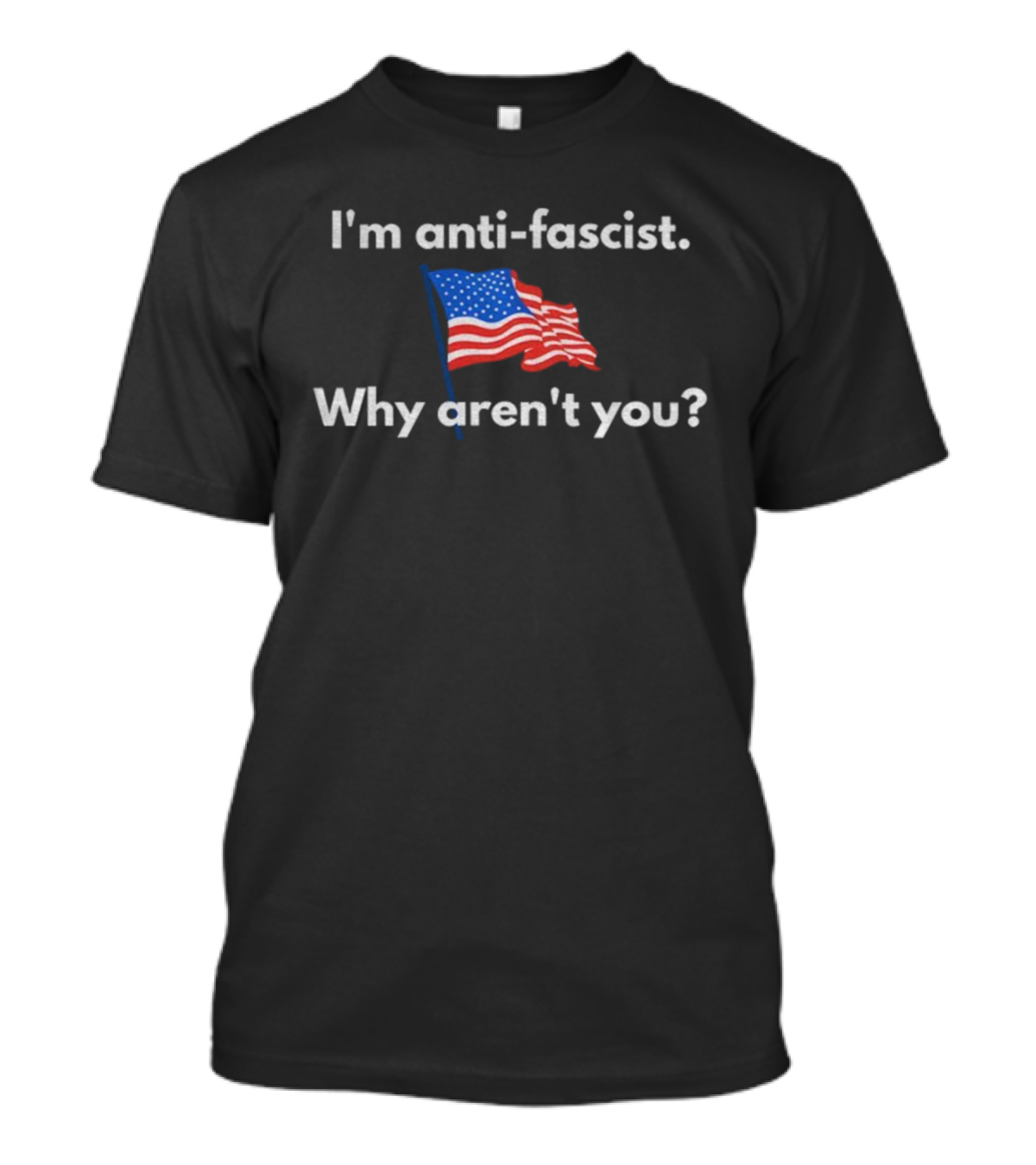 I'm Anti-Fascist American Flag Why Aren't You Political T-Shirt