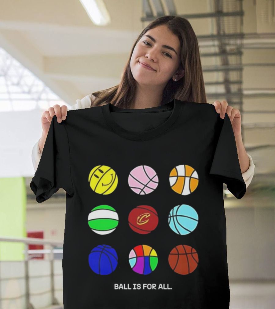 Cleveland Cavaliers Pride Collection Ball Is For All Basketball Diversity T-Shirt