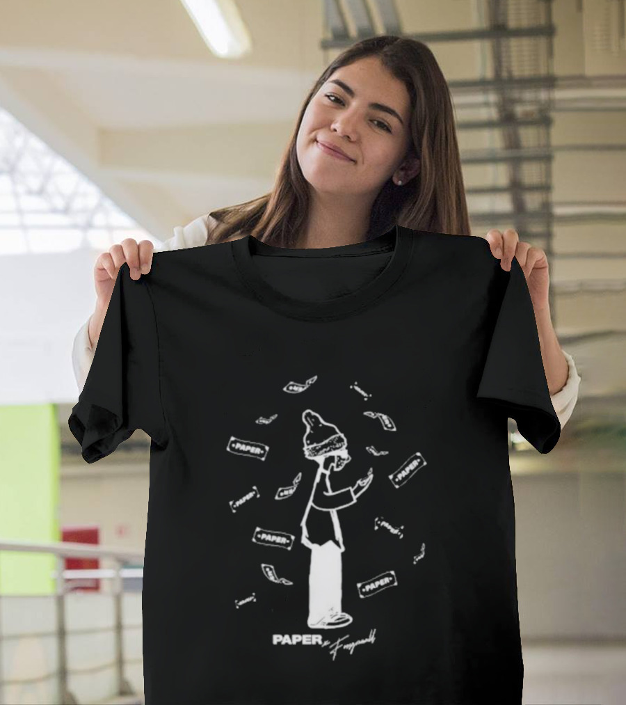 Foos Gone Wild Paper Cartoon Character With Money Black T-Shirt