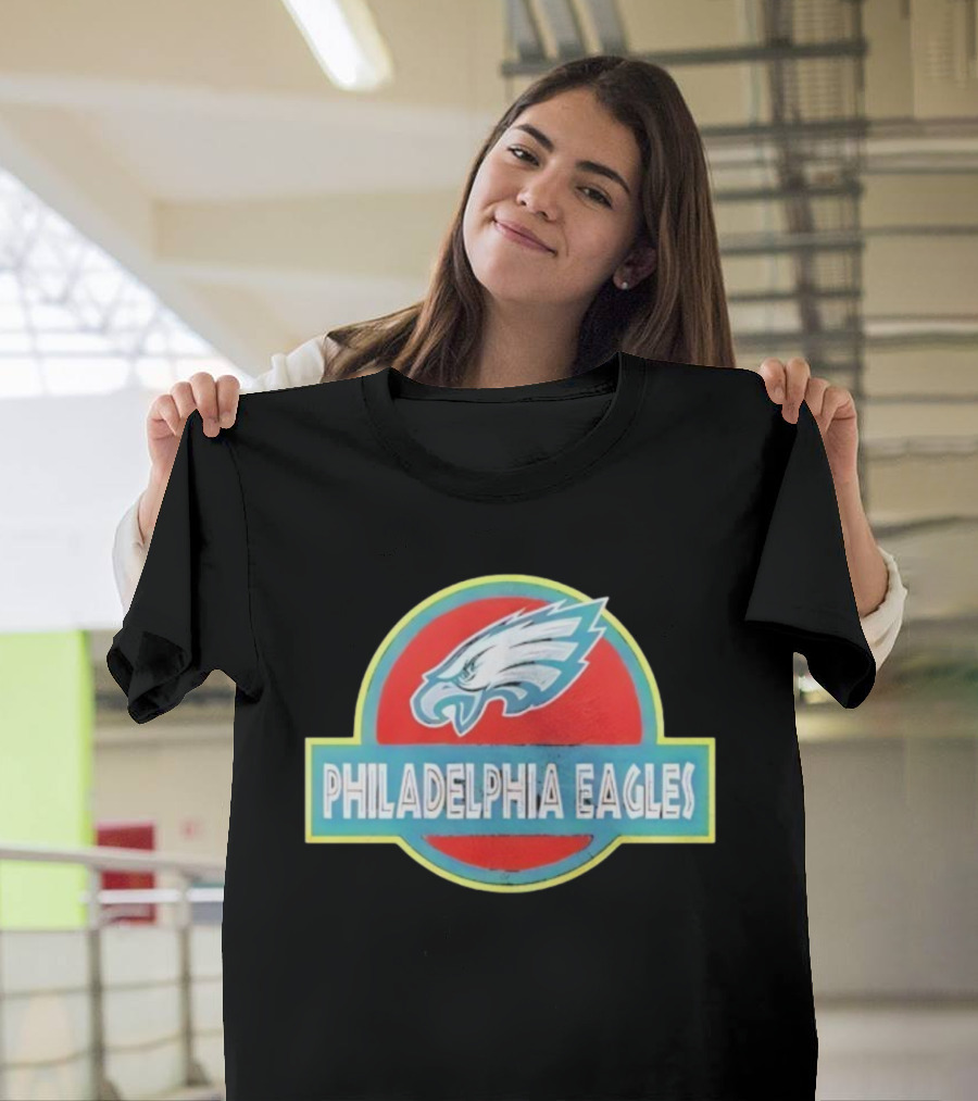 Philadelphia Eagles Jurassic Park Collaboration Logo Vintage Style T-Shirt