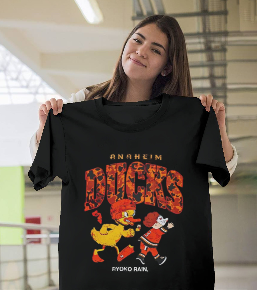Anaheim Ducks Hockey Mascot And Character Crossover T-Shirt