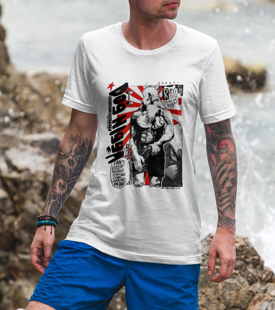 Dog Ningen Food Rex Manga Comic Style T-Shirt