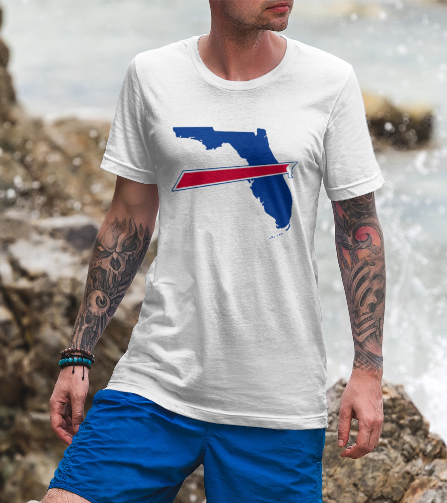 Florida Buffalo Bills Backers Map Outline Classic Fan Symbol T-Shirt