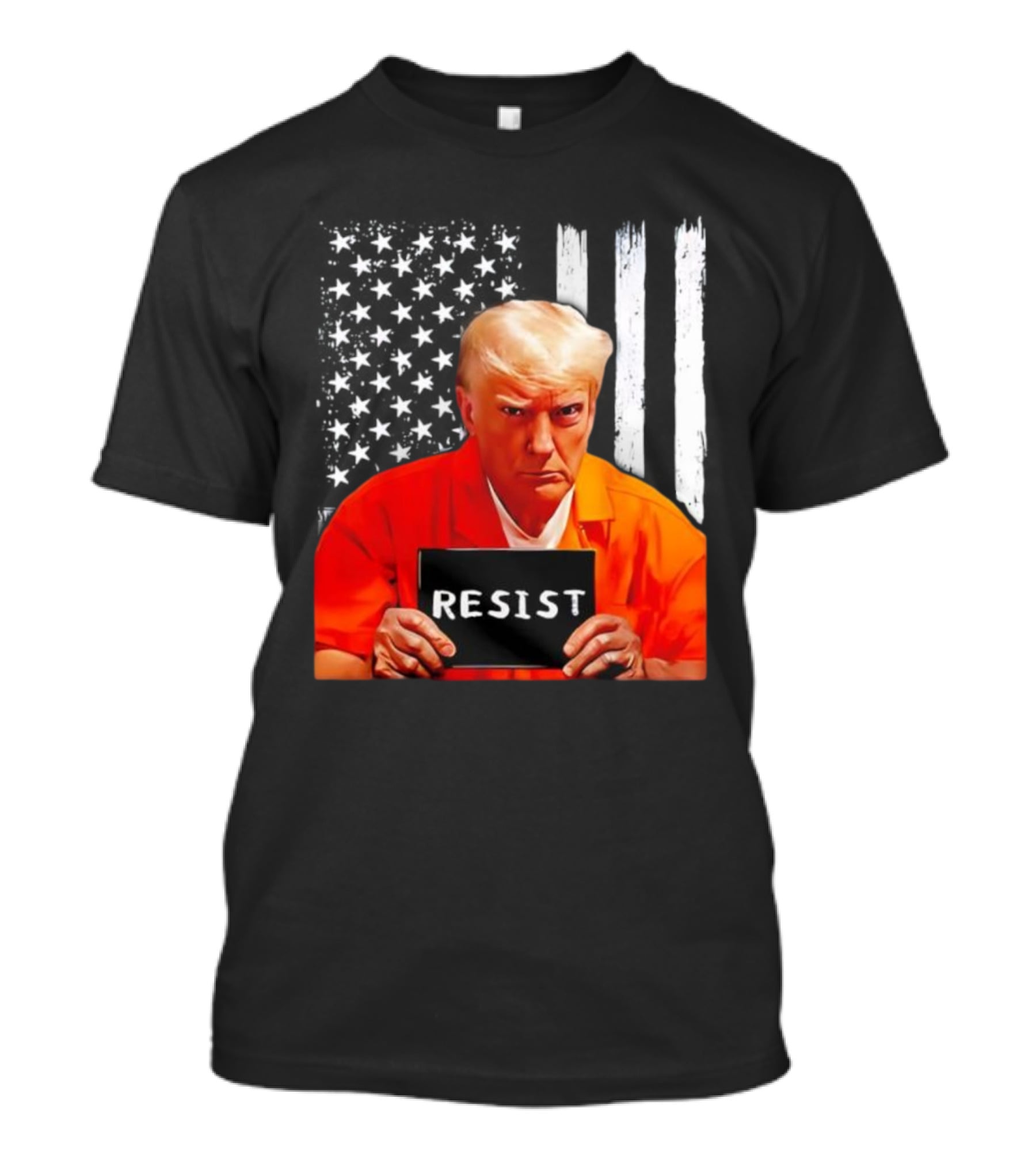 Resist Orange Prison Uniform Public Figure Shot T-Shirt