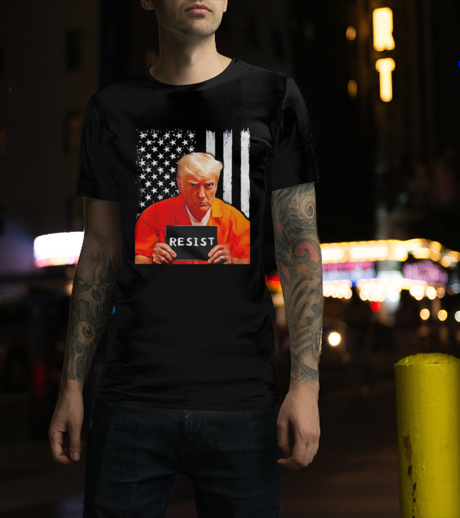 Resist Orange Prison Uniform Public Figure Shot T-Shirt