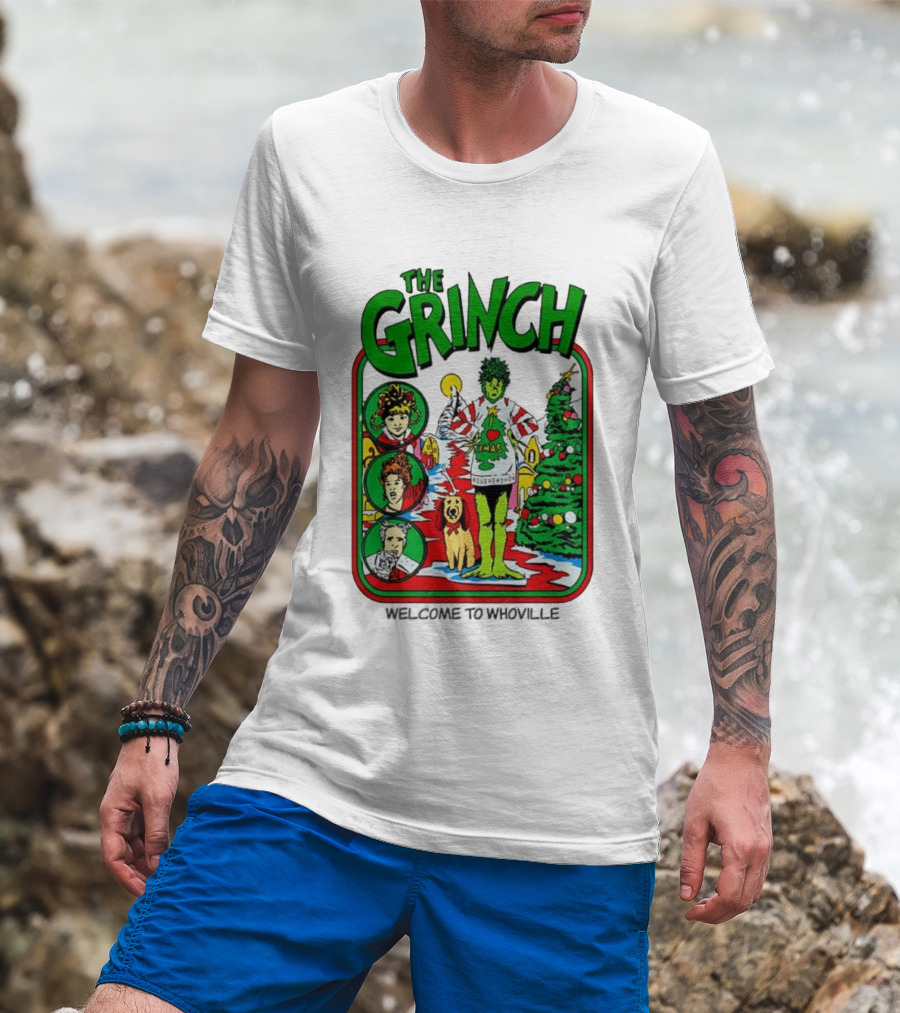 The Grinch I Love Xmas Ho Ho Ho Welcome To Whoville T-Shirt