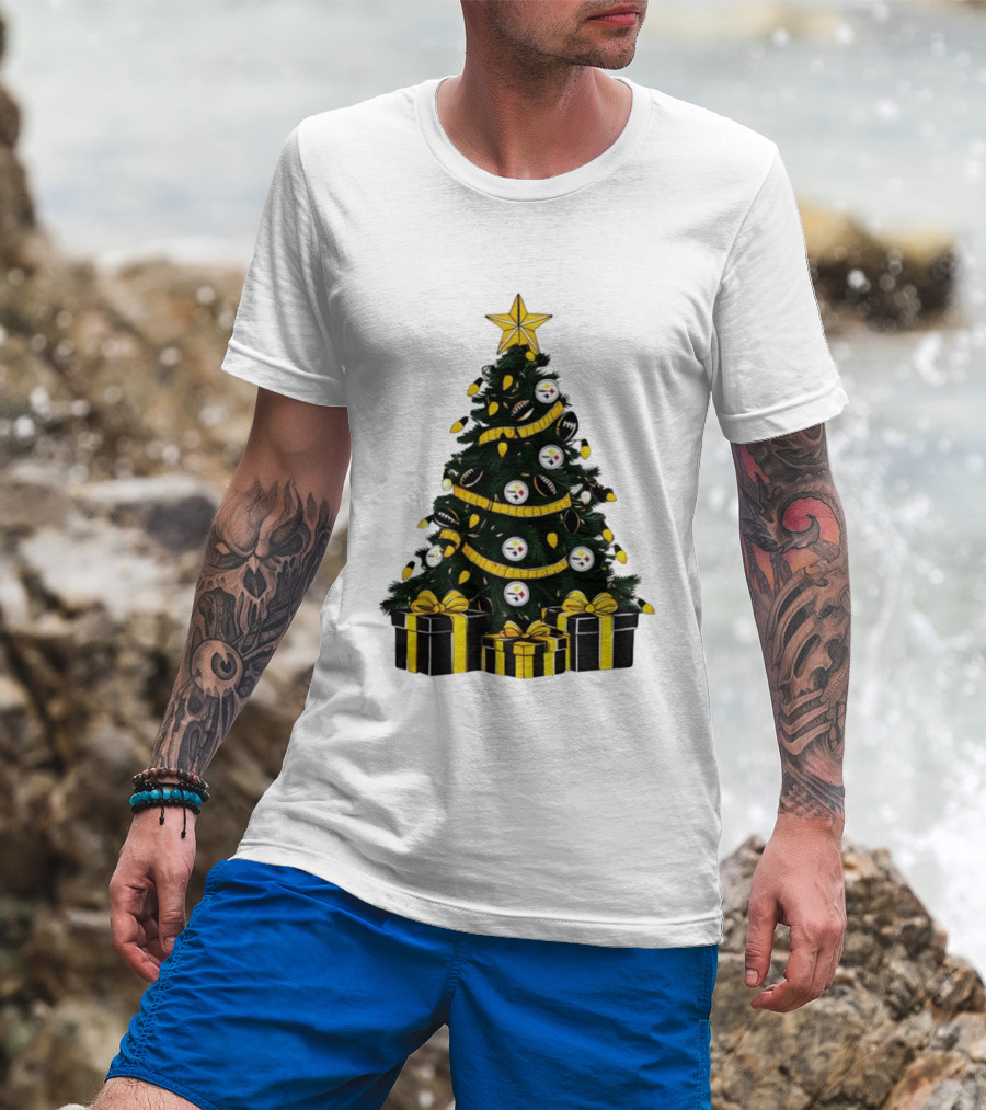 Pittsburgh Steelers Christmas Tree Holiday Decor NFL Football Gifts T-Shirt
