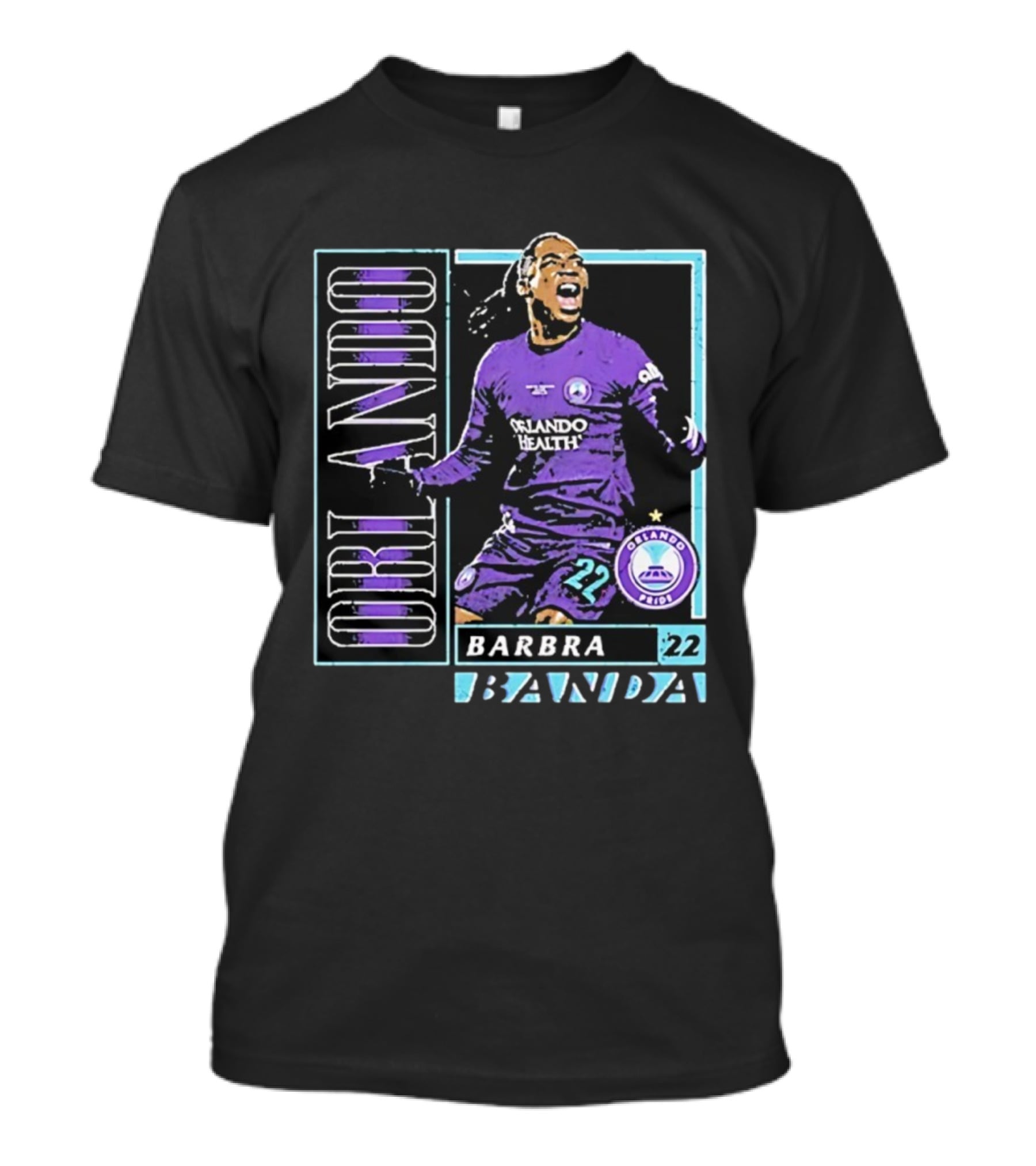 Barbra Banda Orlando Pride Vintage Card 22 Orlando Health Purple T-Shirt