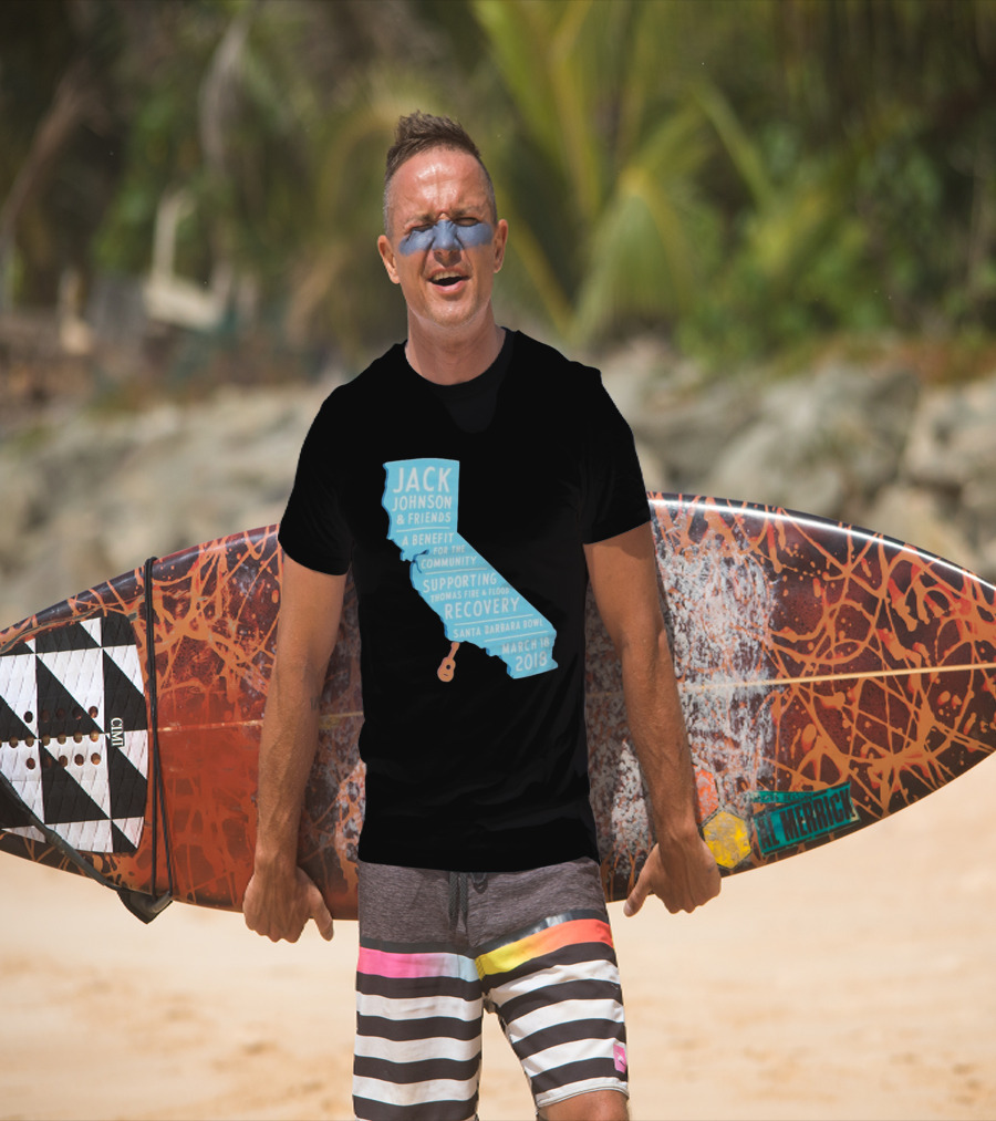 Jack Johnson Friends Benefit Community Thomas Fire Flood Recovery Santa Barbara Bowl March 18 2018 T-Shirt