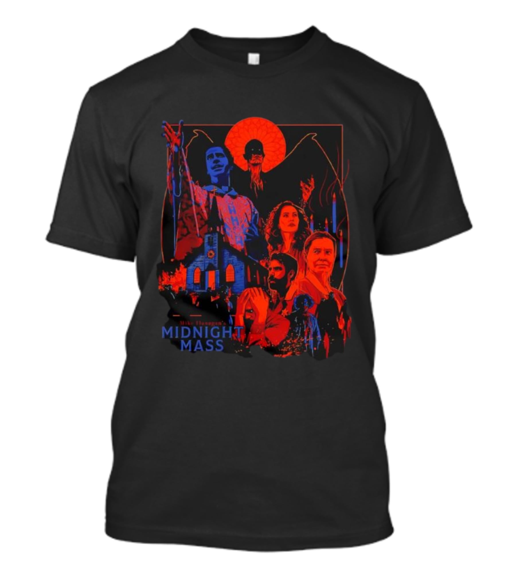 Mike Flanagan's Midnight Mass Characters And Church Horror Series T-Shirt