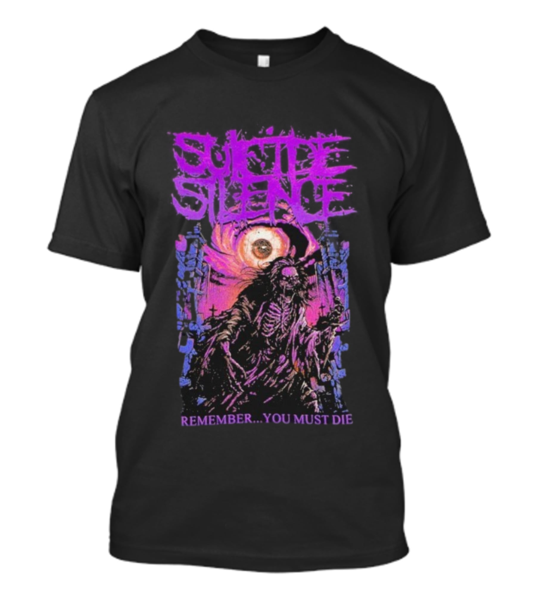 Suicide Silence Remember You Must Die Skeleton Art With Eye And Crosses T-Shirt