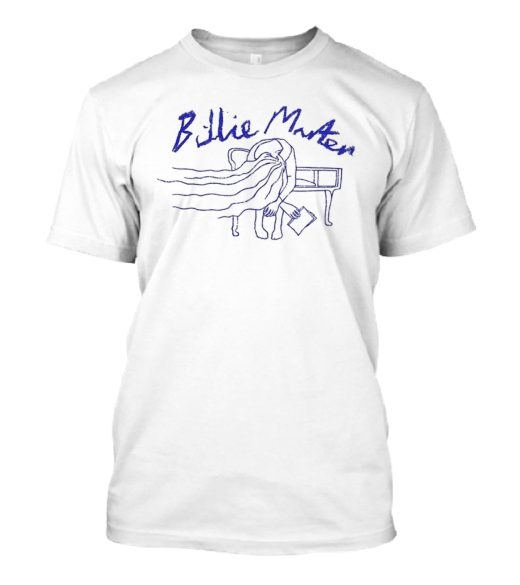 Billie Marten Blue Hair Sketch With Table And Arrow T-Shirt