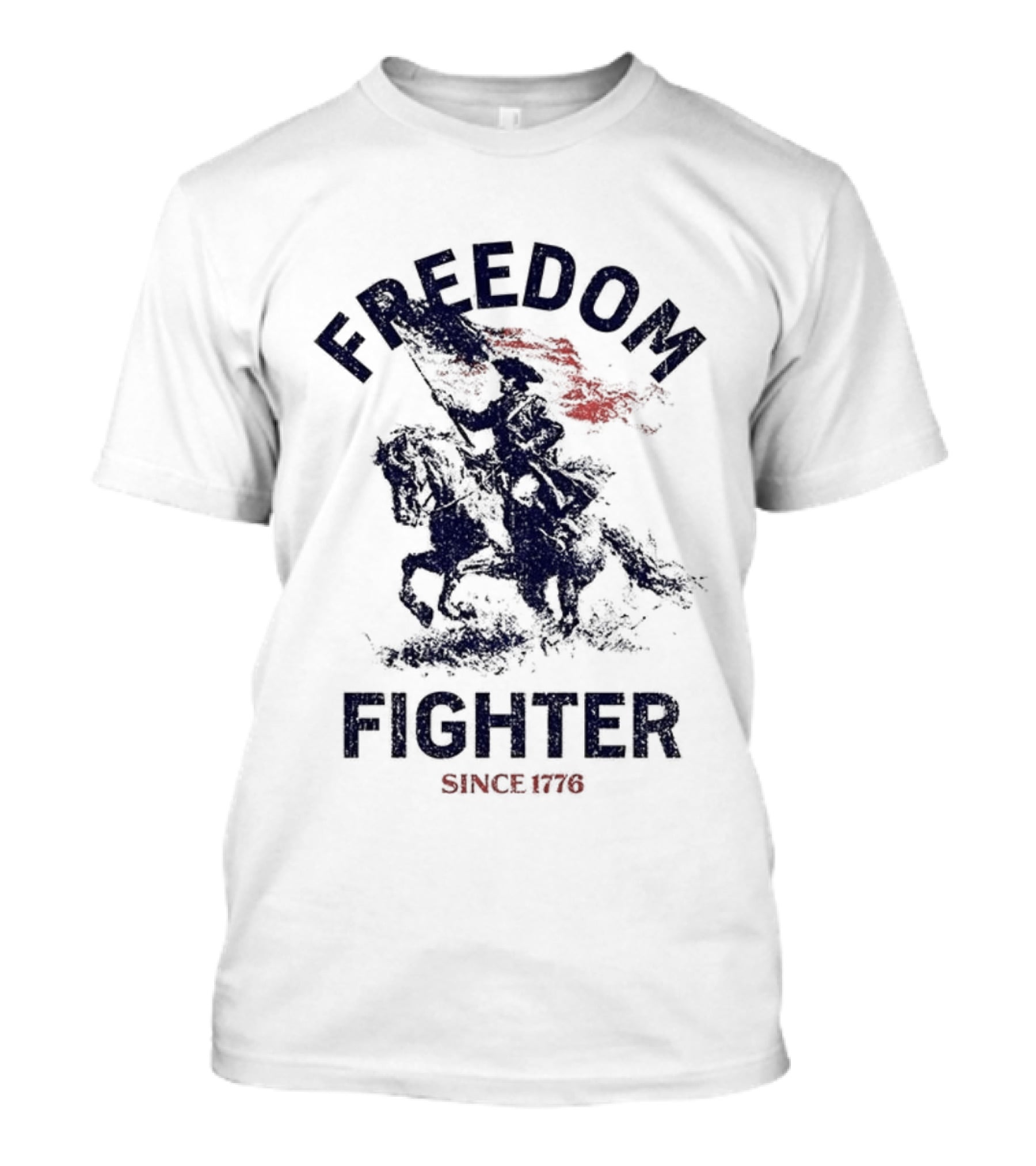 Freedom Fighter Since 1776 Soldier Waving American Flag T-Shirt