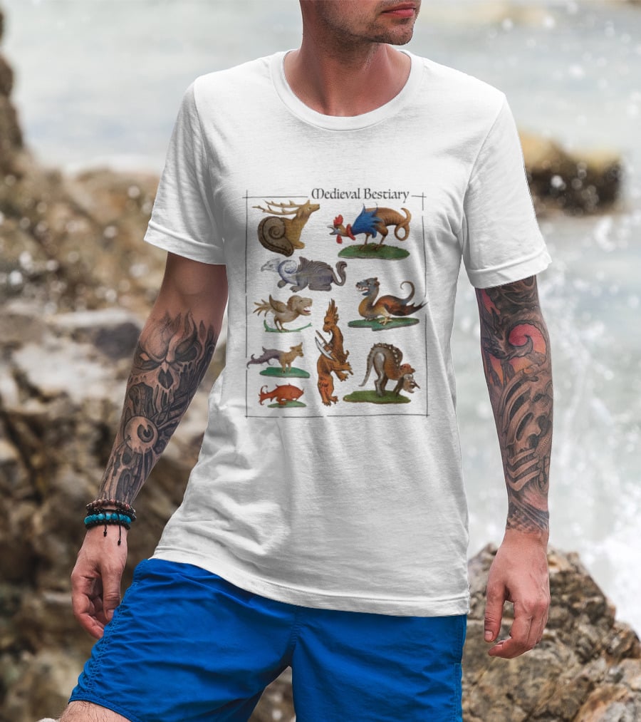 Medieval Bestiary Mythical Creatures Compilation T-Shirt