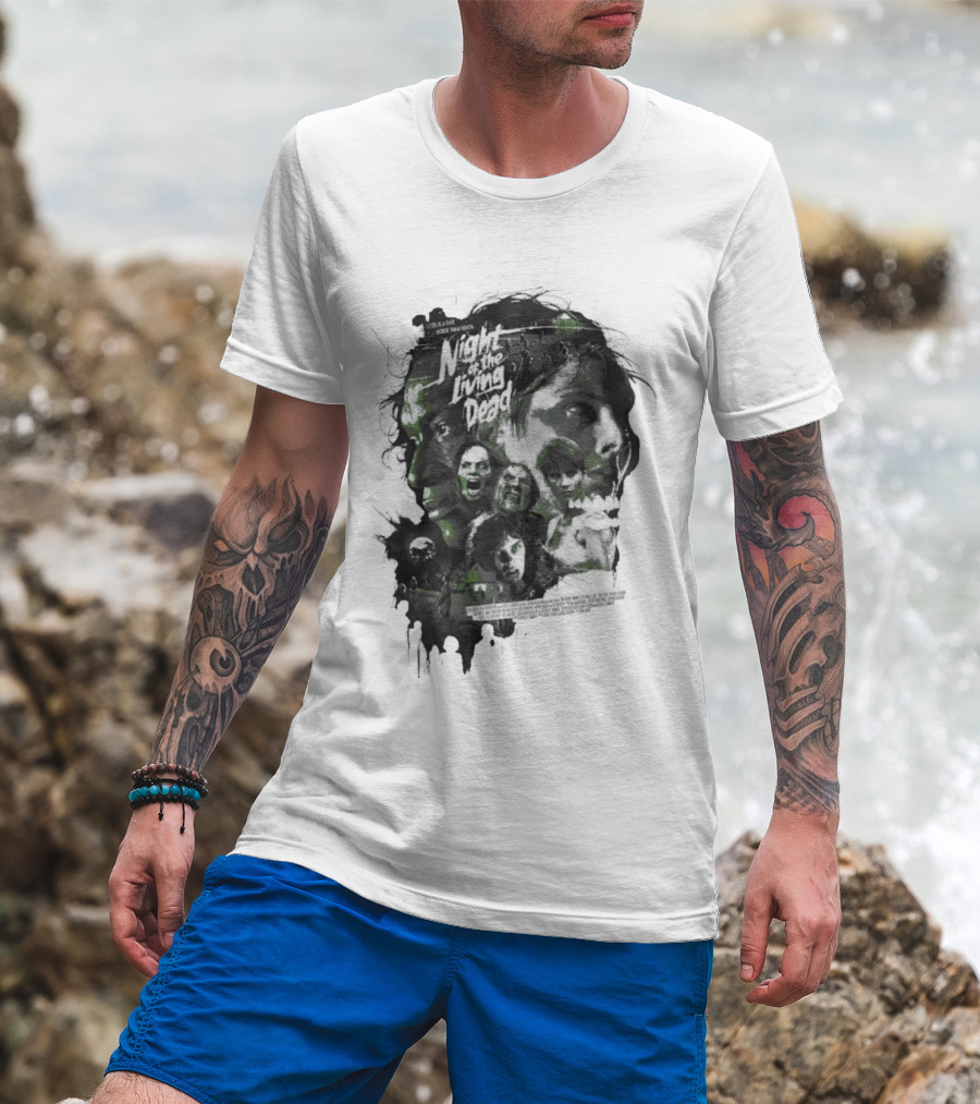 Night Of The Living Dead There Is A Fate Worse Than Death Classic Horror Movie Collage T-Shirt