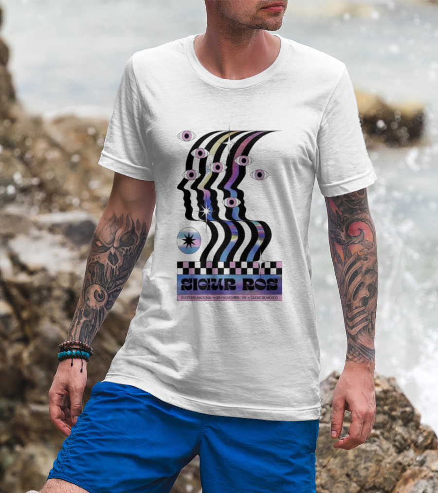 Sigur Ros Auditorio Nacional Mexico November 25 2025 Retro Psychedelic Concert Art T-Shirt
