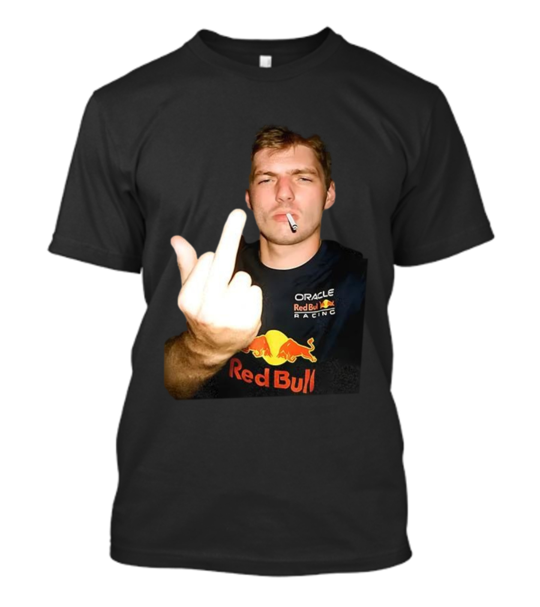 Max Oracle Red Bull Racing F1 Middle Finger Meme Cigarette T-Shirt