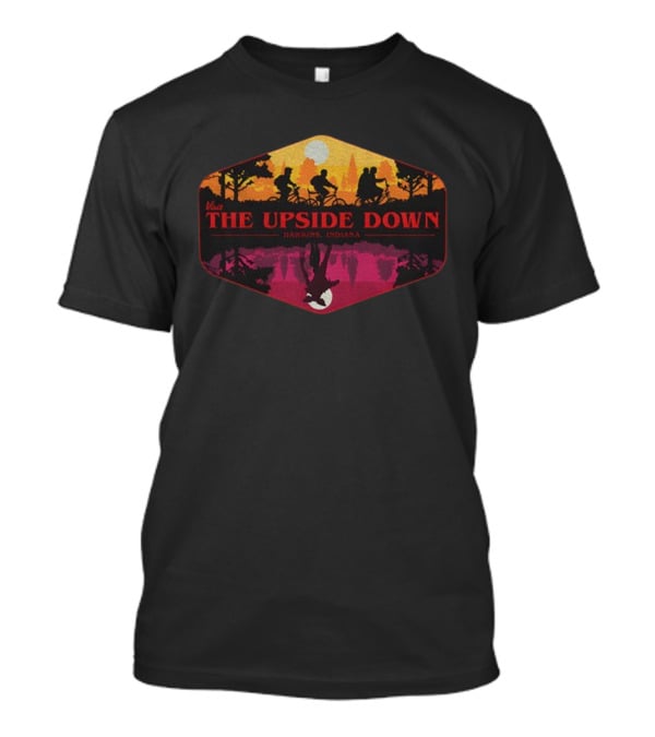 Stranger Things Visit The Upside Down Hawkins Indiana Bike Silhouette T-Shirt