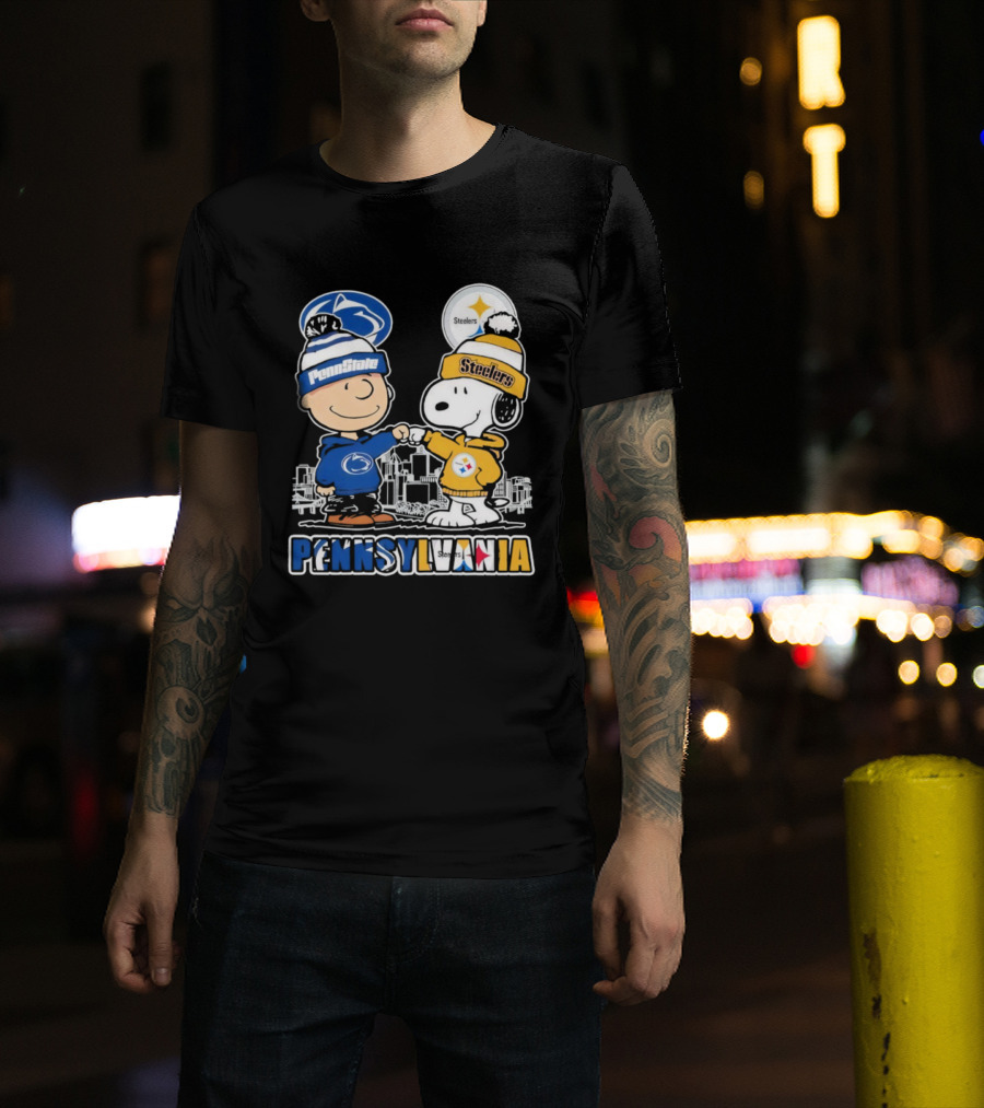 Charlie Brown Snoopy Penn State Nittany Lions Pittsburgh Steelers Pennsylvania T-Shirt