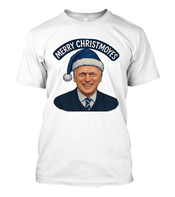 Merry Christmoyes Christmas Everton FC David Moyes Holiday Santa Hat T-Shirt