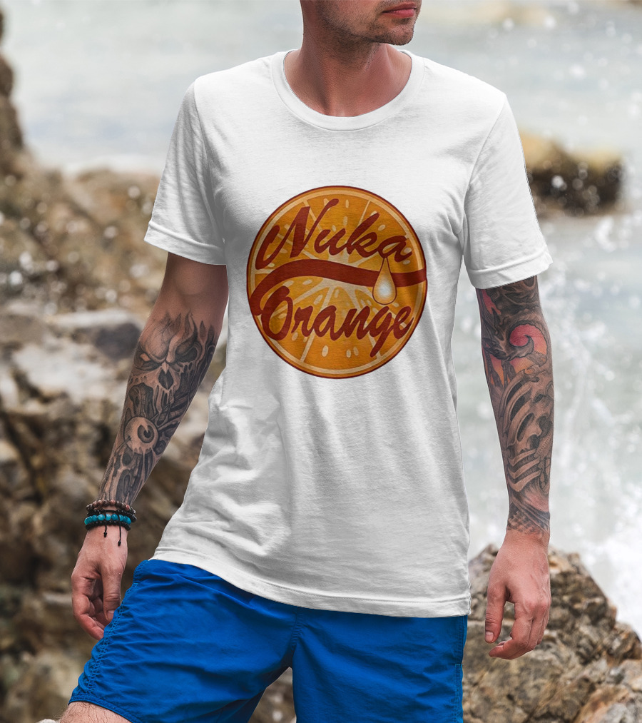 Nuka Orange Vintage Juice Cap Fallout Style Retro Design T-Shirt