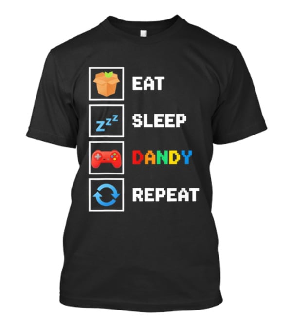 Eat Sleep Dandy Repeat Pixel Foodie Retro Gamer Pattern T-Shirt