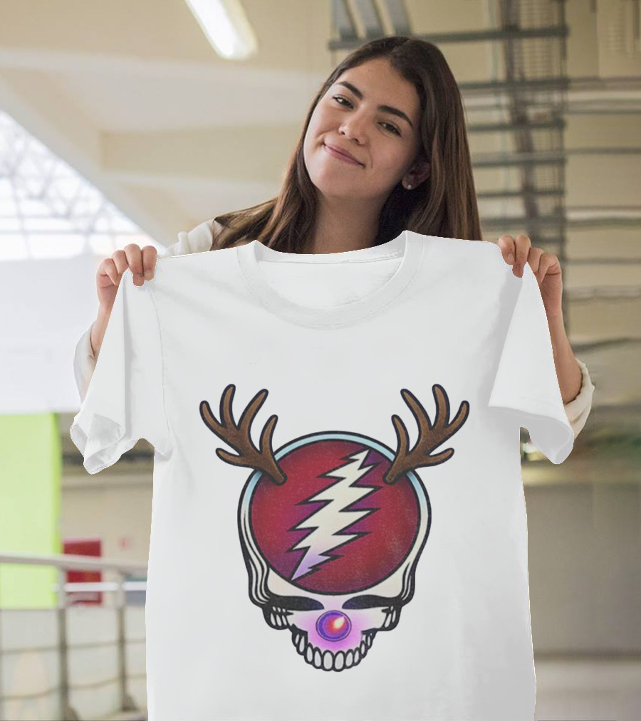 Grateful Dead Reindeer Steal Your Face Skull Merry Christmas 2025 T-Shirt