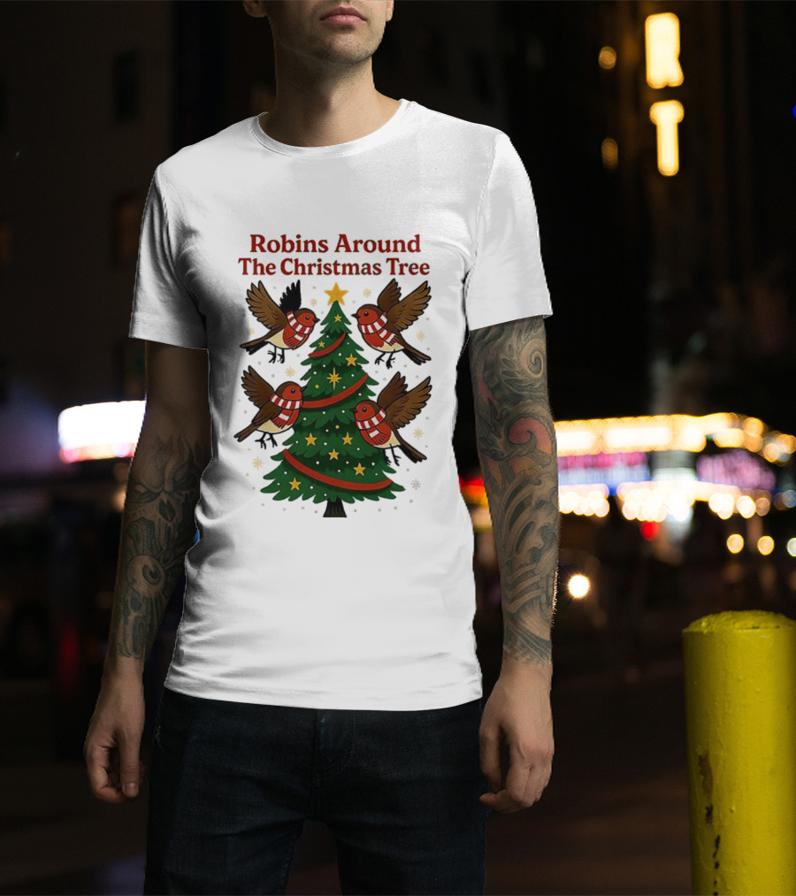 Robins Around The Christmas Tree Cheltenham Town T-Shirt